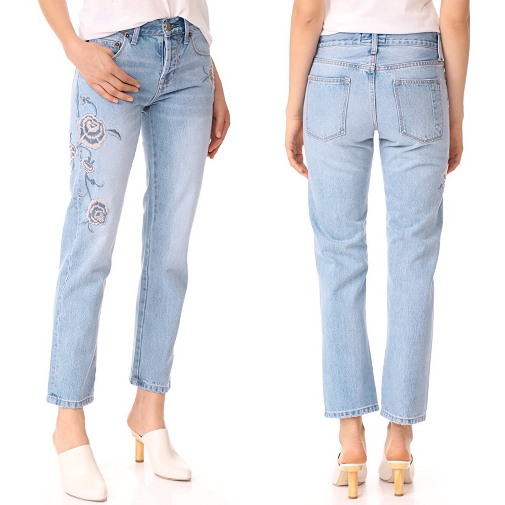 NWT Current/Elliott Jeans High Rise Embroidery